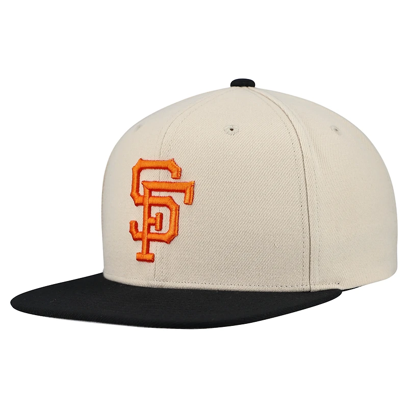 Casquette snapback basique Mitchell & Ness crème pour homme, collection Cooperstown, Giants de San Francisco