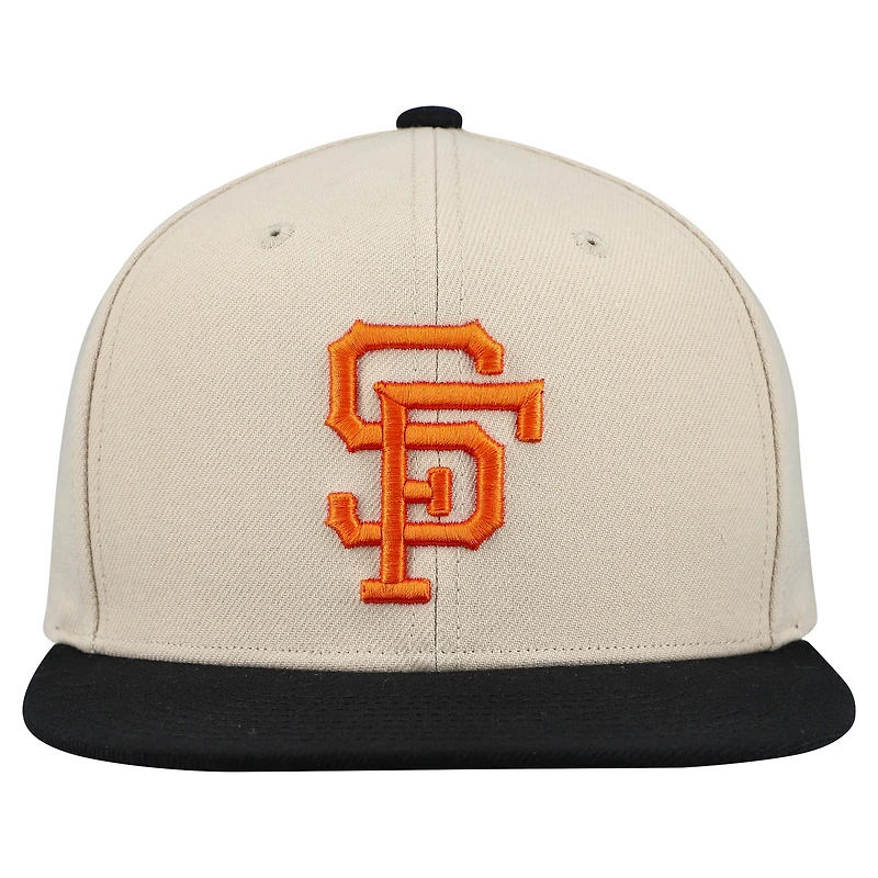 Casquette snapback basique Mitchell & Ness crème pour homme, collection Cooperstown, Giants de San Francisco