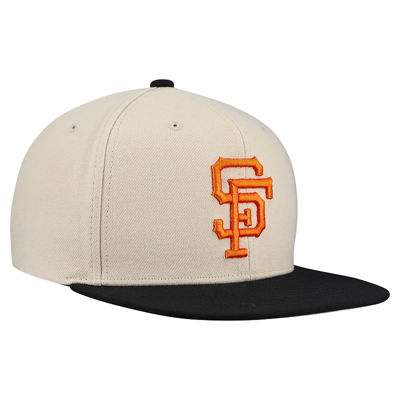 Casquette snapback basique Mitchell & Ness crème pour homme, collection Cooperstown, Giants de San Francisco