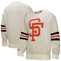 Pull rétro pour homme Mitchell & Ness crème San Francisco Giants