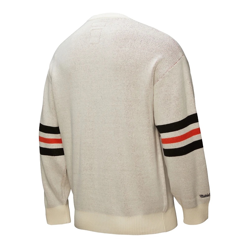 Pull rétro pour homme Mitchell & Ness crème San Francisco Giants
