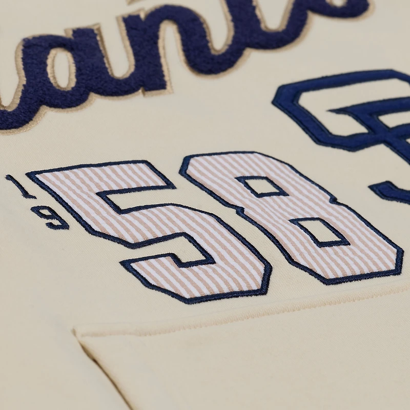Sweat à capuche en polaire Mitchell & Ness crème San Francisco Giants Yacht Rock pour homme