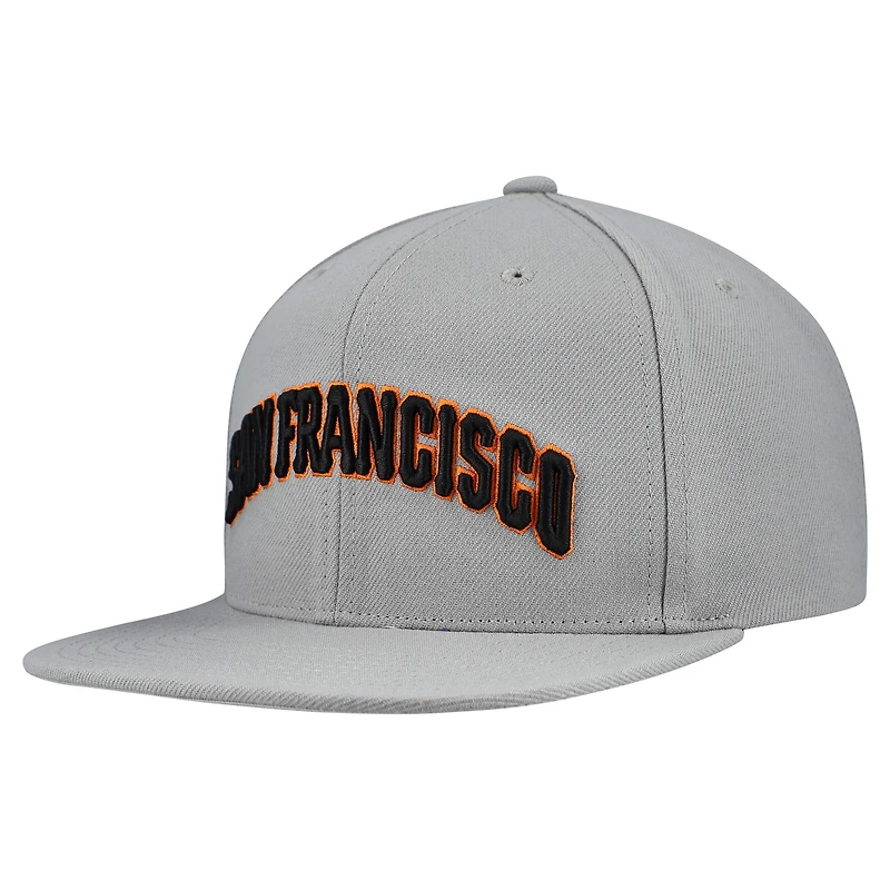 Casquette snapback basique Mitchell & Ness grise pour homme, collection Cooperstown, Giants de San Francisco