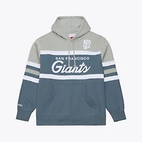 Sweat à capuche Mitchell & Ness gris pour homme, collection Cooperstown des Giants de San Francisco, modèle Thunderstorm Head Coach.