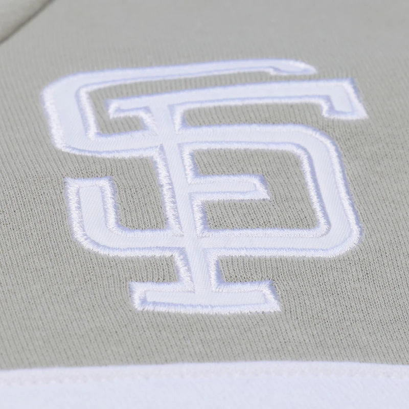 Sweat à capuche Mitchell & Ness gris pour homme, collection Cooperstown des Giants de San Francisco, modèle Thunderstorm Head Coach.