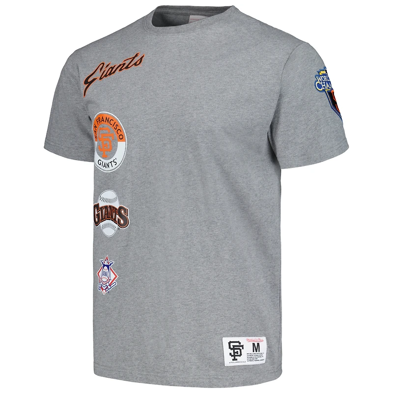 T-shirt Mitchell & Ness pour homme, gris chiné, San Francisco Giants, Collection Cooperstown, City