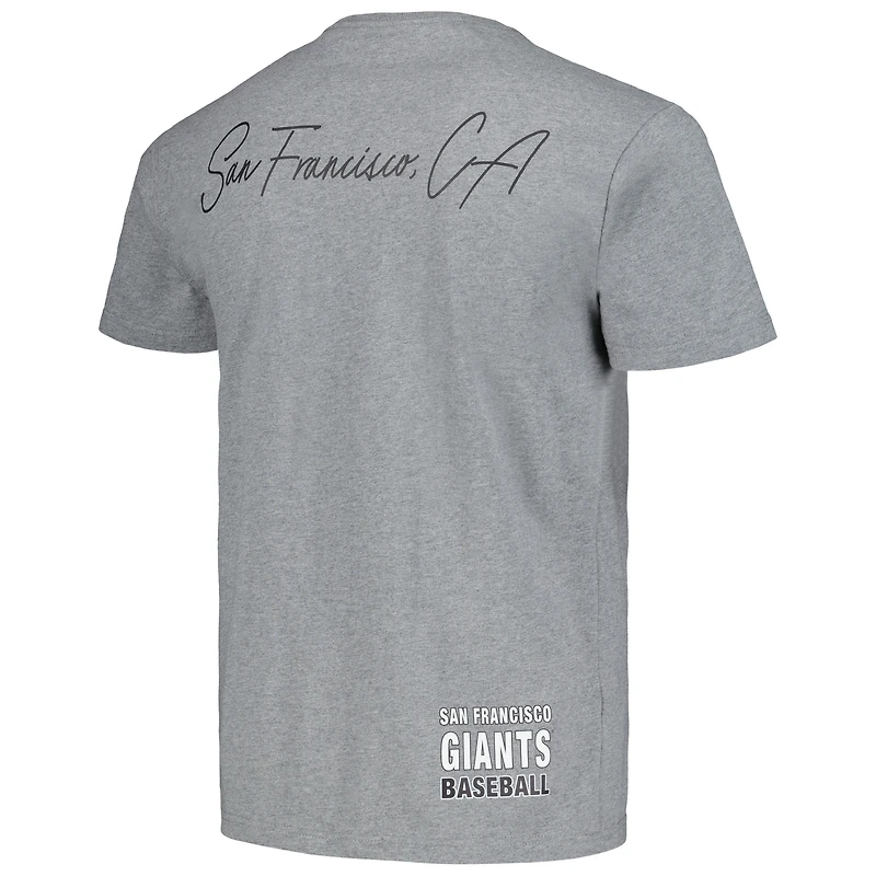 Men's Mitchell & Ness Heather Gray San Francisco Giants Cooperstown Collection City T-Shirt