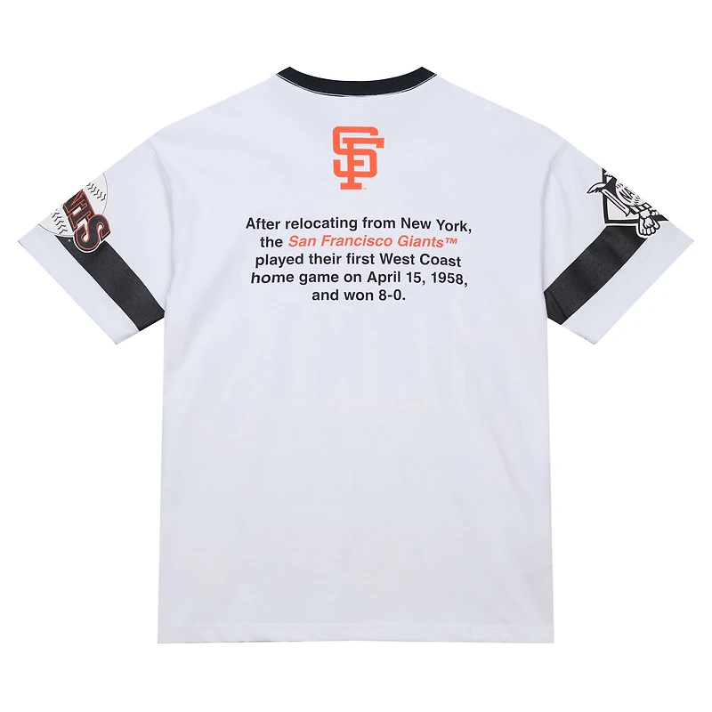T-shirt premium Mitchell & Ness blanc San Francisco Giants Cooperstown Collection Team Origins pour homme