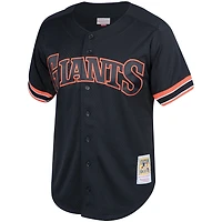 Maillot pour homme Mitchell & Ness Will Clark noir San Francisco Giants Fashion Cooperstown Collection d'entraînement au bâton en maille