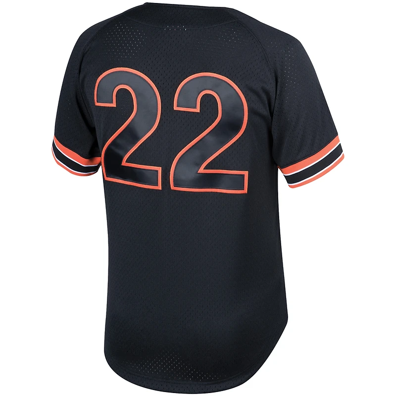 Maillot pour homme Mitchell & Ness Will Clark noir San Francisco Giants Fashion Cooperstown Collection d'entraînement au bâton en maille