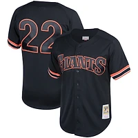 Maillot pour homme Mitchell & Ness Will Clark noir San Francisco Giants Fashion Cooperstown Collection d'entraînement au bâton en maille