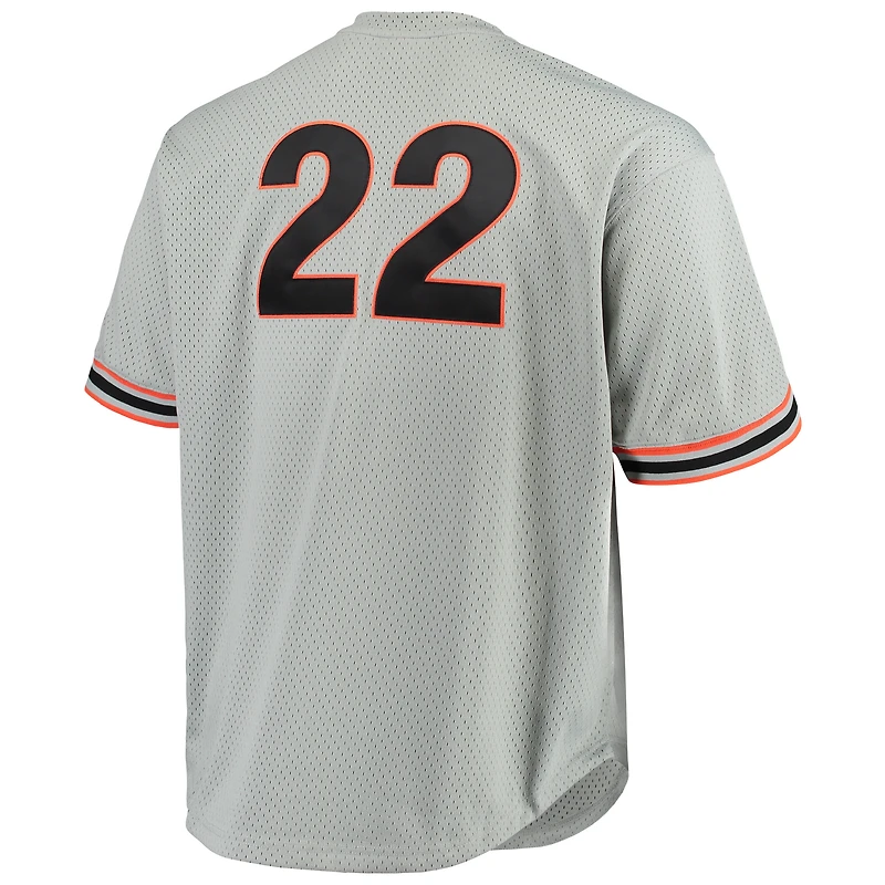 Mitchell & Ness Will Clark Gris San Francisco Giants Big Tall Cooperstown Collection Maillot d'entraînement au bâton en maille