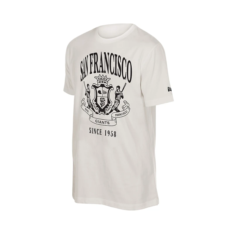 T-shirt floqué beige New Era pour homme, motif armoiries des Giants de San Francisco