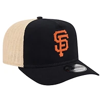 Men's New Era  Black/Natural San Francisco Giants Grained 9FIFTY A-Frame Trucker Adjustable Hat