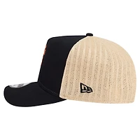Men's New Era  Black/Natural San Francisco Giants Grained 9FIFTY A-Frame Trucker Adjustable Hat