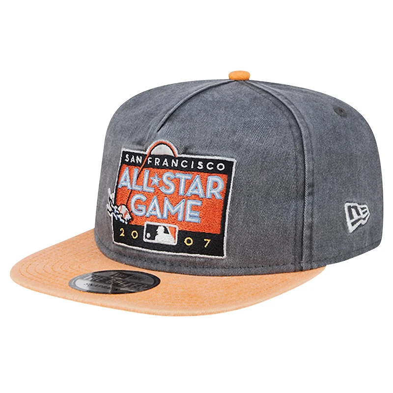 Casquette Snapback de golfeur à teinture pigmentée New Era pour hommes, noir/orange, San Francisco Giants 2007 MLB All-Star Game