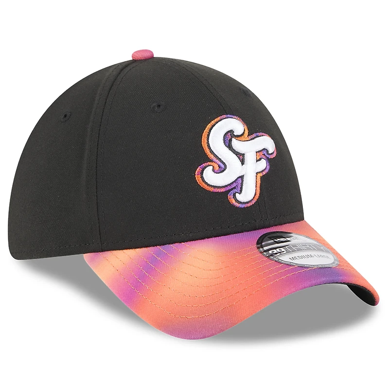 Casquette New Era City Connect 39THIRTY Flex noire/orange des Giants de San Francisco 2025 pour homme