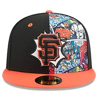 Casquette ajustée New Era 59FIFTY noire/orange pour homme, édition 2025 des Giants de San Francisco, MLB Players' Weekend