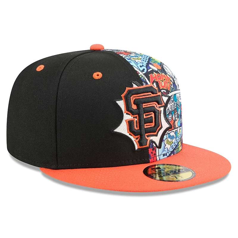 Casquette ajustée New Era 59FIFTY noire/orange pour homme, édition 2025 des Giants de San Francisco, MLB Players' Weekend