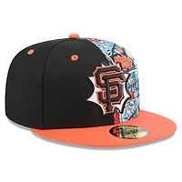Casquette ajustée New Era 59FIFTY noire/orange pour homme, édition 2025 des Giants de San Francisco, MLB Players' Weekend