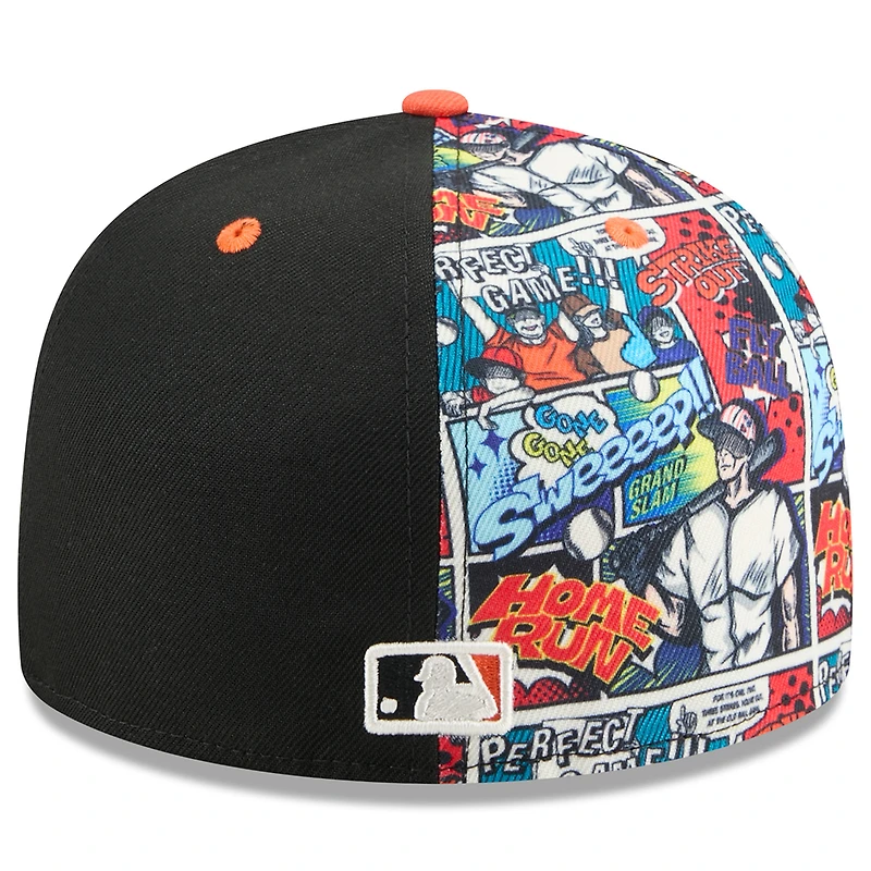 Casquette ajustée New Era 59FIFTY noire/orange pour homme, édition 2025 des Giants de San Francisco, MLB Players' Weekend