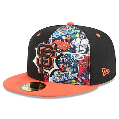 Casquette ajustée New Era 59FIFTY noire/orange pour homme, édition 2025 des Giants de San Francisco, MLB Players' Weekend