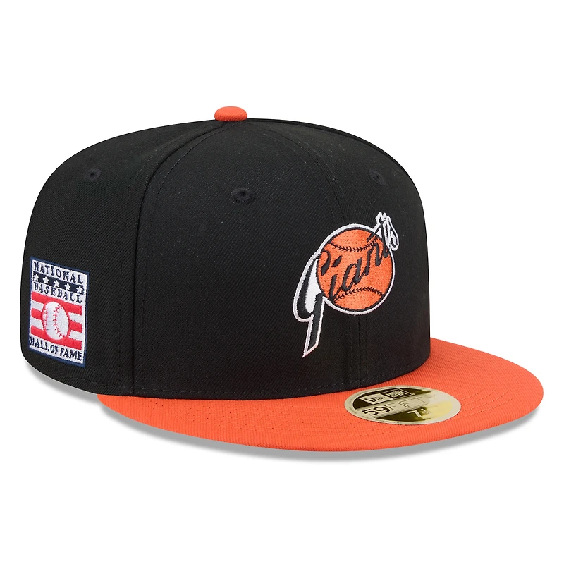 Casquette ajustée New Era 59FIFTY noire et orange San Francisco Giants 2026, Temple de la renommée du baseball, pour homme
