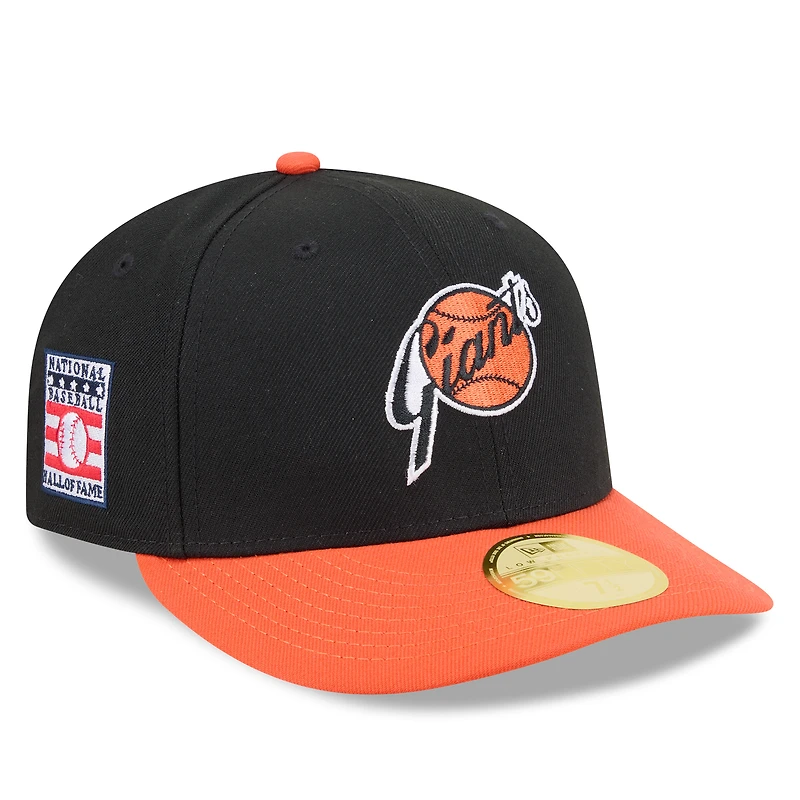 Casquette ajustée New Era noire et orange San Francisco Giants 2026, Temple de la renommée du baseball, modèle 59FIFTY à profil bas pour homme