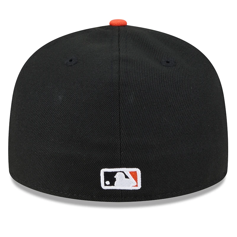 Casquette ajustée New Era 59FIFTY noire et orange pour homme, San Francisco Giants, entraînement de printemps 2026, profil bas