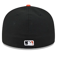 Casquette ajustée New Era 59FIFTY noire et orange pour homme, San Francisco Giants, entraînement de printemps 2026, profil bas