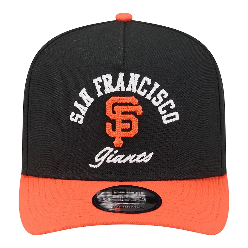 Men's New Era Black/Orange San Francisco Giants Arched A-Frame 9FIFTY Adjustable Hat