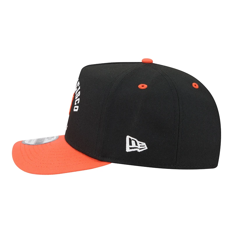 Men's New Era Black/Orange San Francisco Giants Arched A-Frame 9FIFTY Adjustable Hat