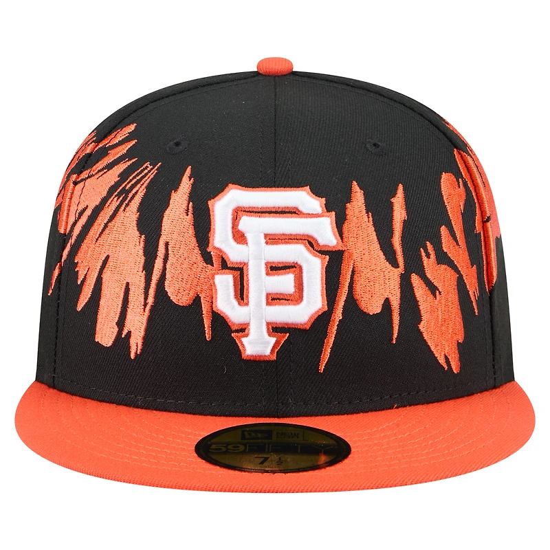 Men's New Era Black/Orange San Francisco Giants Retro Pattern 59FIFTY Fitted Hat