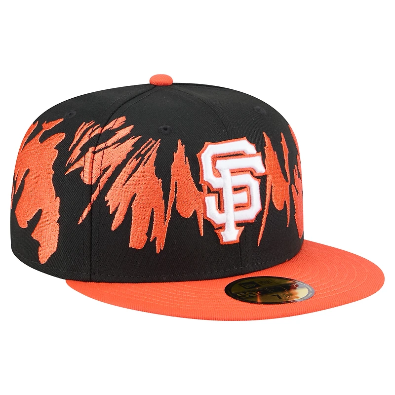 Men's New Era Black/Orange San Francisco Giants Retro Pattern 59FIFTY Fitted Hat