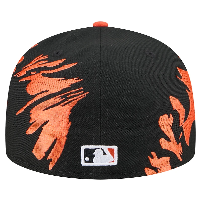 Men's New Era Black/Orange San Francisco Giants Retro Pattern 59FIFTY Fitted Hat