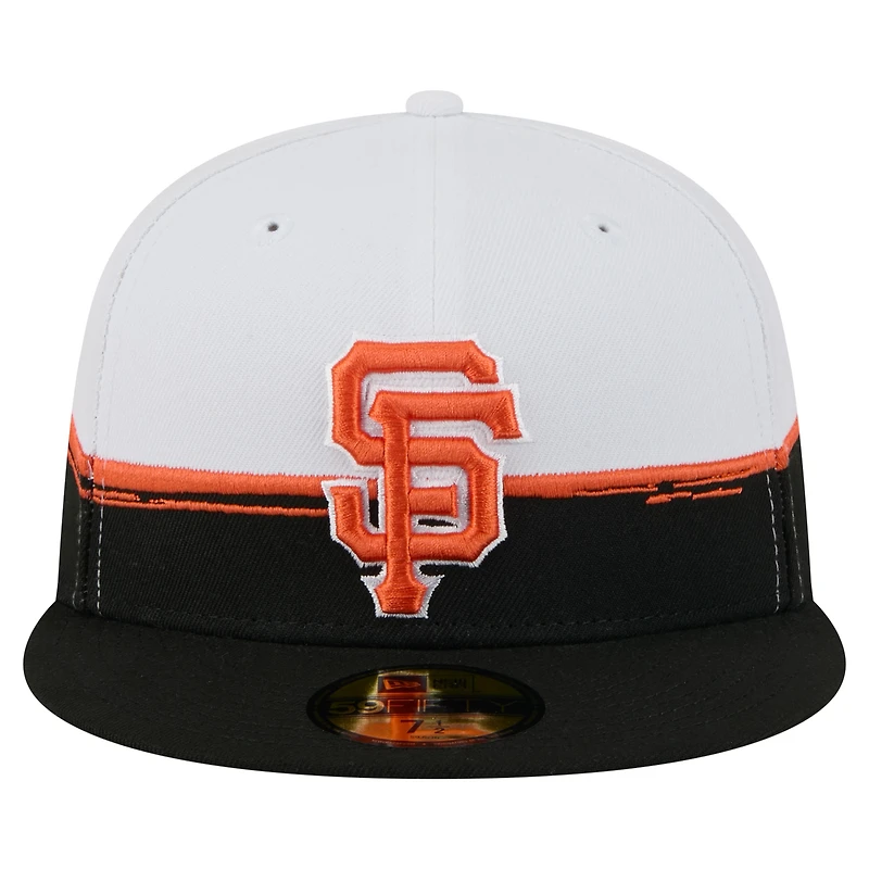 Men's New Era Black/White San Francisco Giants Paint Stroke 59FIFTY Fitted Hat