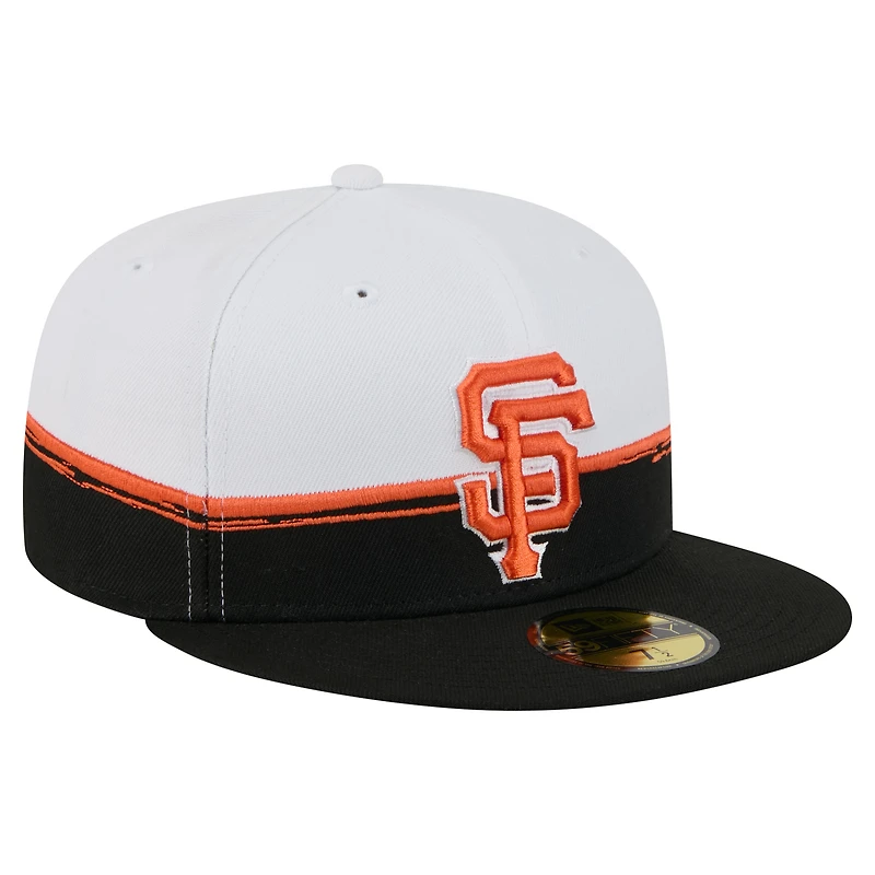 Men's New Era  Black/White San Francisco Giants Paint Stroke 59FIFTY Fitted Hat