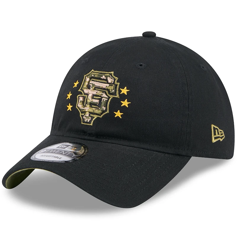 Casquette réglable noire 9TWENTY pour la Journée des forces armées 2024 des Giants de San Francisco New Era pour hommes