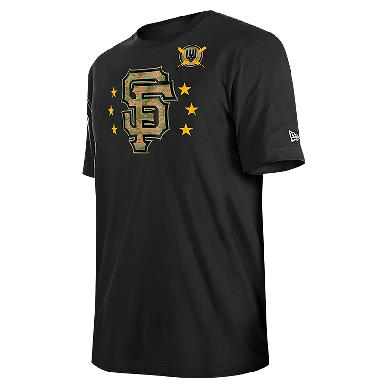 T-shirt noir New Era pour hommes des Giants de San Francisco 2024, Journée forces armées