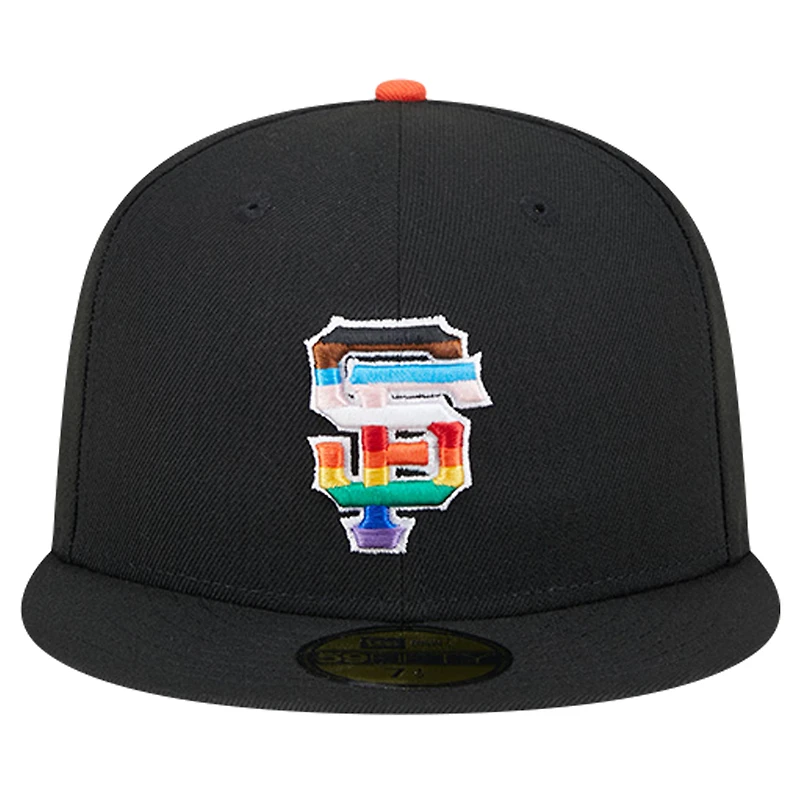 Casquette ajustée 59FIFTY New Era noire pour hommes des Giants de San Francisco 2024 Pride On Field