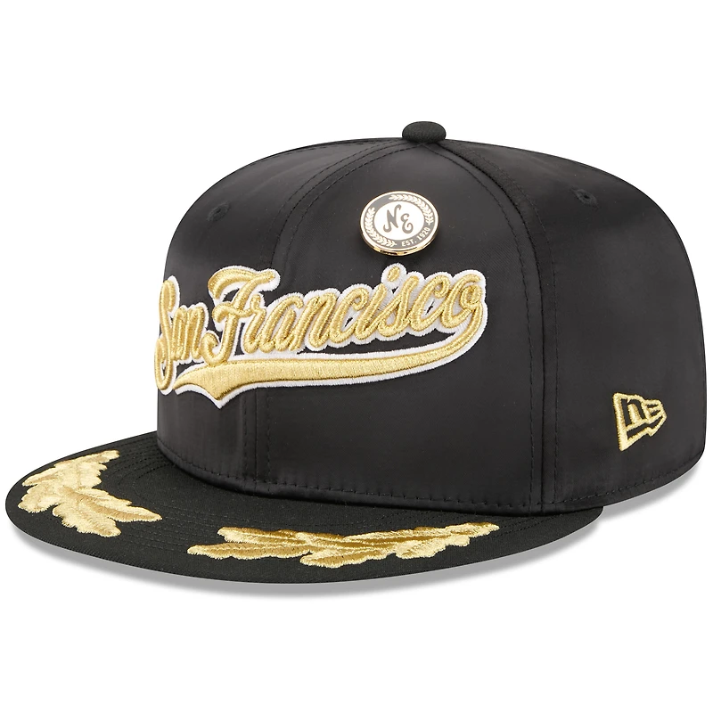 Casquette ajustée New Era noire San Francisco Giants 2025 59FIFTY Day Gold Leaf pour homme