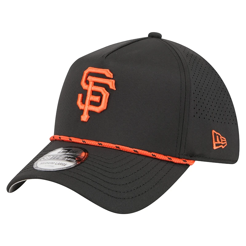 Casquette New Era noire 39THIRTY A-Frame perforée Flex pour homme des Giants de San Francisco