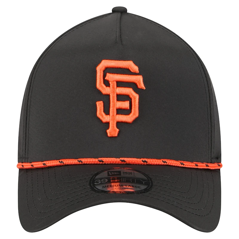 Men's New Era  Black San Francisco Giants 39THIRTY A-Frame Perforated Flex Hat