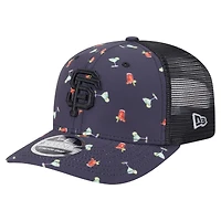 Men's New Era Black San Francisco Giants Adventure Drinks Pattern 9SEVENTY Stretch-Snap Hat