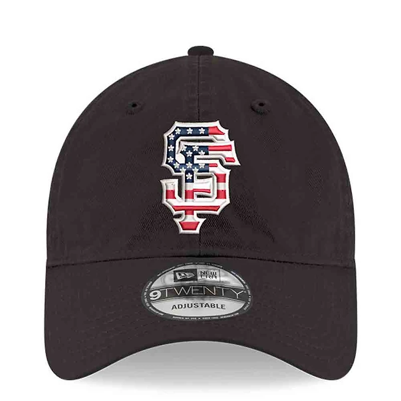 Men's New Era Black San Francisco Giants America 250 9TWENTY Adjustable Hat