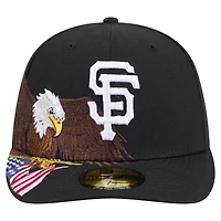 Men's New Era Black San Francisco Giants Americana Bald Eagle Pre-Curved 59FIFTY Fitted Hat