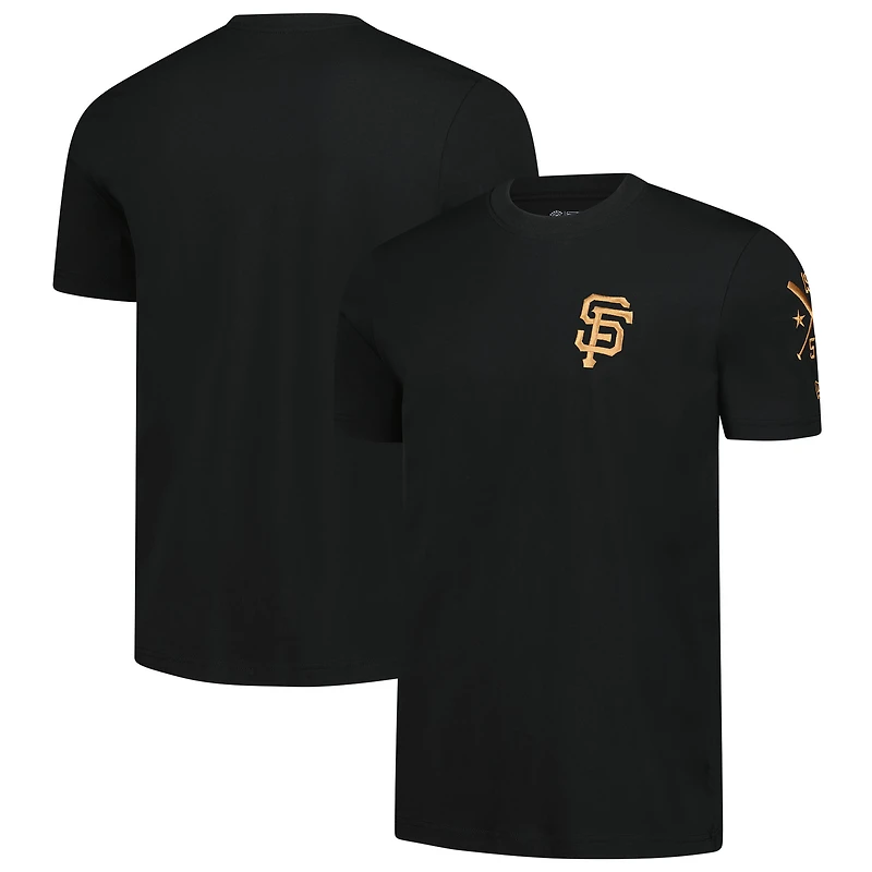 Men's New Era  Black San Francisco Giants Bronze Logo with Cross Bats Established T-Shirt