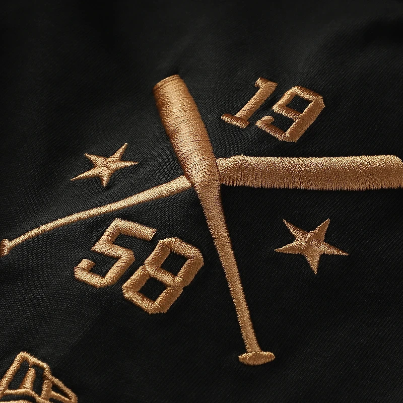 Men's New Era  Black San Francisco Giants Bronze Logo with Cross Bats Established T-Shirt