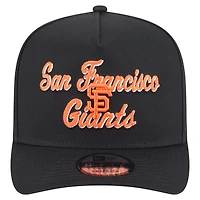 Men's New Era Black San Francisco Giants Chainstitch 9FIFTY A-Frame Snapback Hat