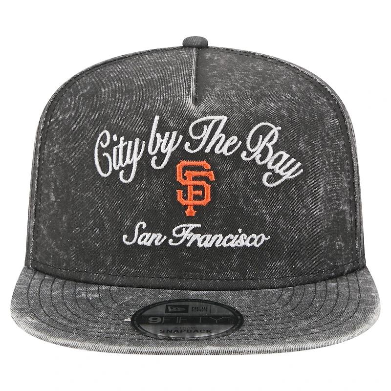 Men's New Era Black San Francisco Giants City Slogan A-Frame 9FIFTY Snapback Hat